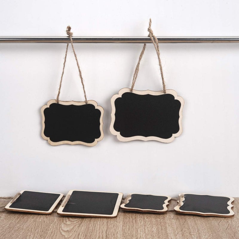 ONUPGO 16 Pack Chalkboard Tags for Baskets with String, Mini Erasable Chalkboards with Hanging String, Wooden Mini Chalkboard Signs, Hanging Chalkboard Labels, Price Tags, Message Tags - Image 5